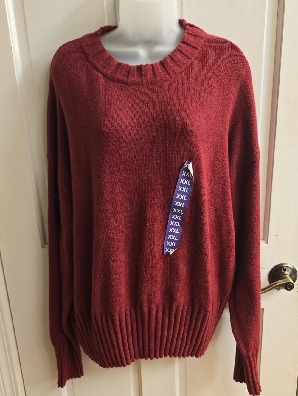 GAP Ribbed Crewneck Sweater - Deep Wine
